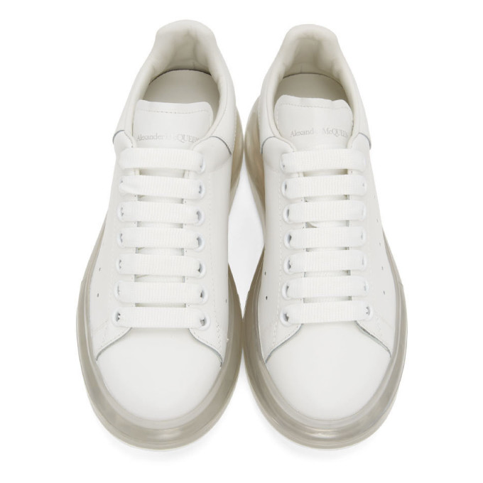 ALEXANDER MCQUEEN WHITE CLEAR SOLE OVERSIZED SNEAKERS