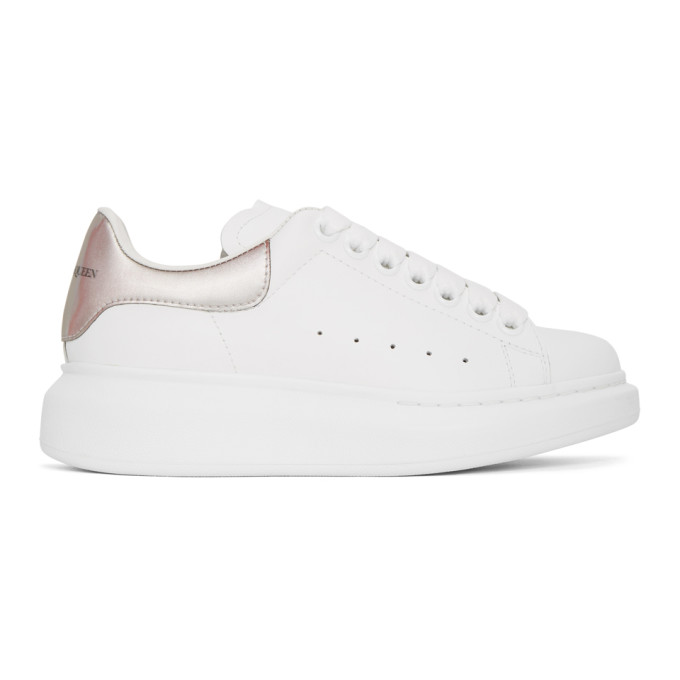 ALEXANDER MCQUEEN ALEXANDER MCQUEEN WHITE AND IRIDESCENT OVERSIZED SNEAKERS