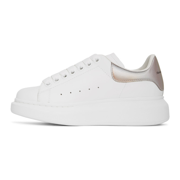 ALEXANDER MCQUEEN ALEXANDER MCQUEEN WHITE AND IRIDESCENT OVERSIZED SNEAKERS