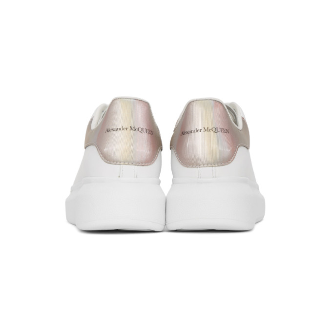 ALEXANDER MCQUEEN ALEXANDER MCQUEEN WHITE AND IRIDESCENT OVERSIZED SNEAKERS