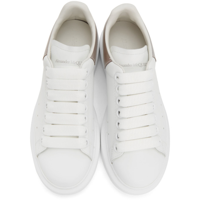 ALEXANDER MCQUEEN ALEXANDER MCQUEEN WHITE AND IRIDESCENT OVERSIZED SNEAKERS