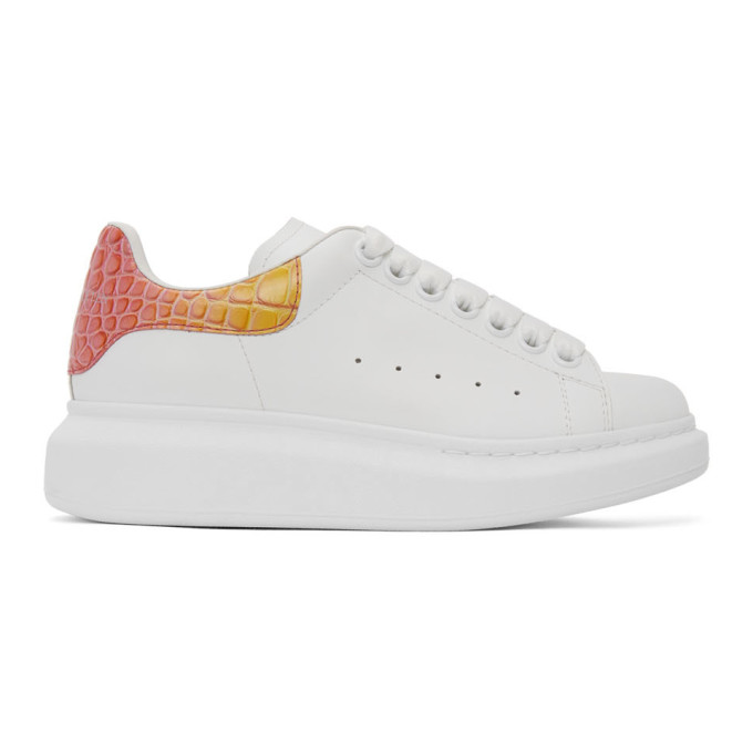 Alexander Mcqueen White And Pink Croc 