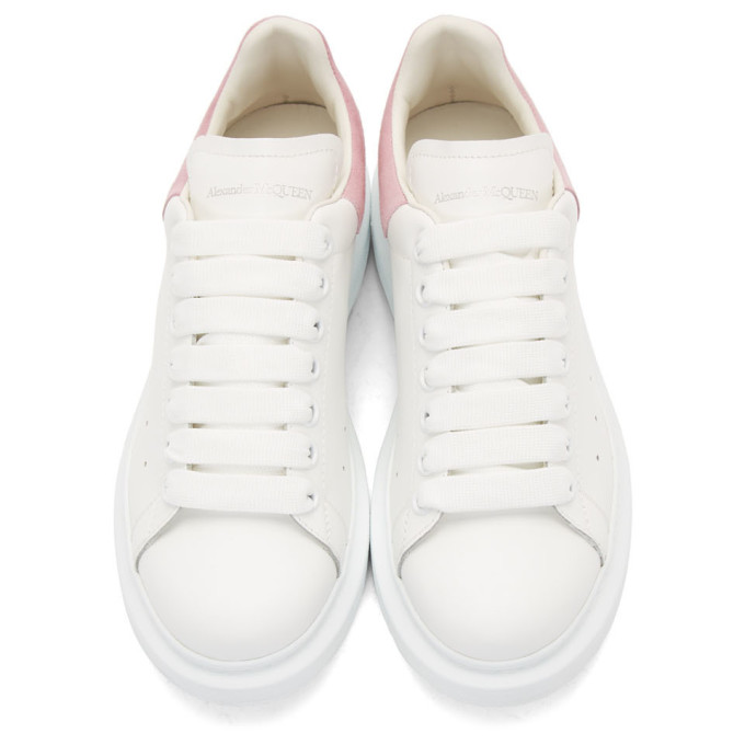 ALEXANDER MCQUEEN SSENSE Exclusive White & Pink Oversized Sneakers