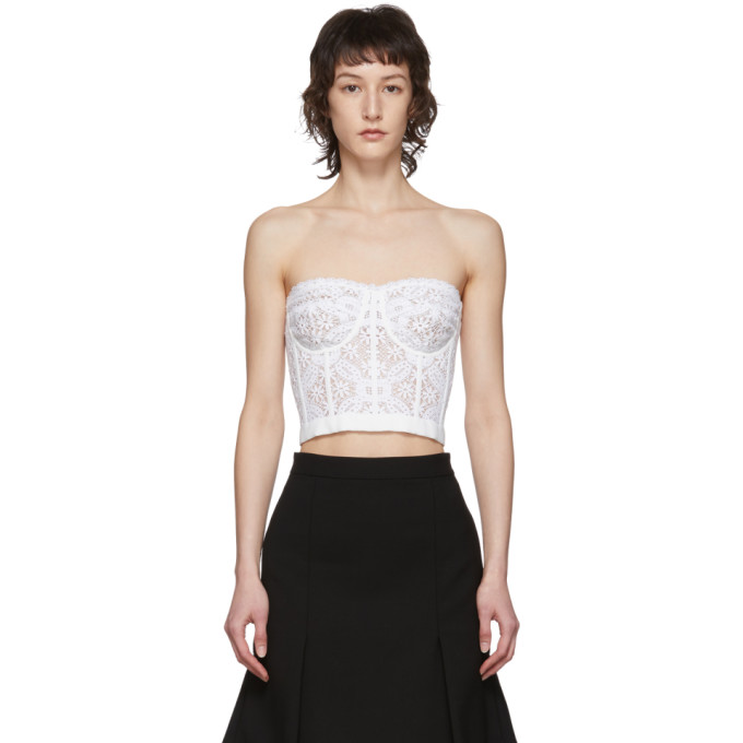 ALEXANDER MCQUEEN ALEXANDER MCQUEEN WHITE SARABANDE LACE BUSTIER