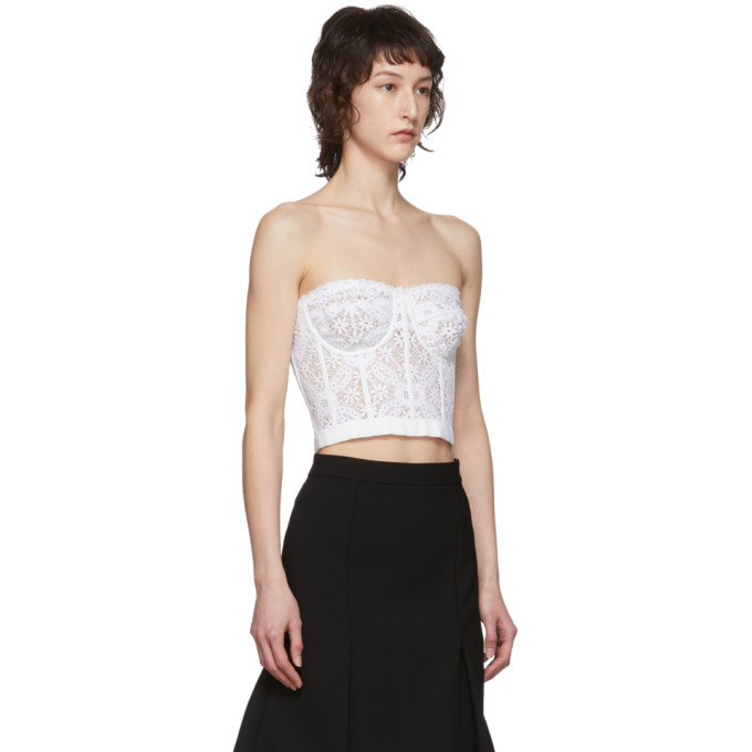 ALEXANDER MCQUEEN ALEXANDER MCQUEEN WHITE SARABANDE LACE BUSTIER