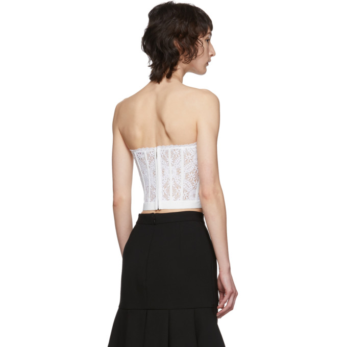 ALEXANDER MCQUEEN ALEXANDER MCQUEEN WHITE SARABANDE LACE BUSTIER