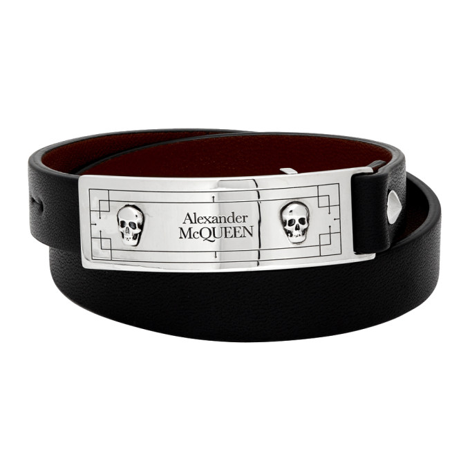 ALEXANDER MCQUEEN ALEXANDER MCQUEEN BLACK SNAKE TAG WRAP BRACELET