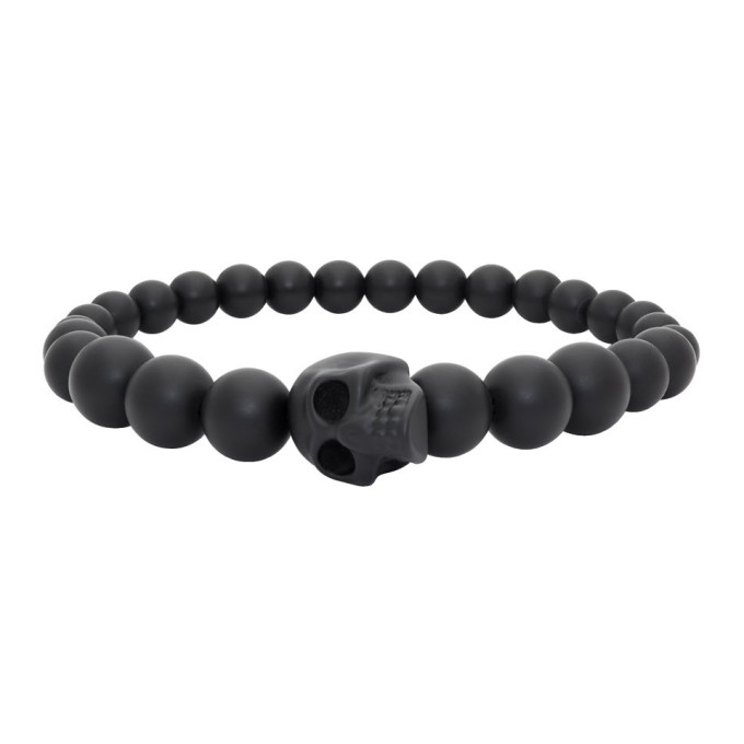 ALEXANDER MCQUEEN ALEXANDER MCQUEEN BLACK BALL SKULL BRACELET