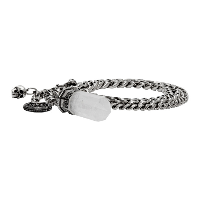 alexander mcqueen silver tone chain bracelet