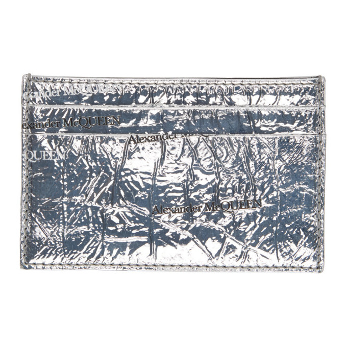 ALEXANDER MCQUEEN ALEXANDER MCQUEEN SILVER PATENT CARD HOLDER