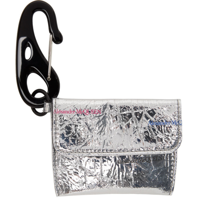 ALEXANDER MCQUEEN ALEXANDER MCQUEEN SILVER KEYRING CARD HOLDER