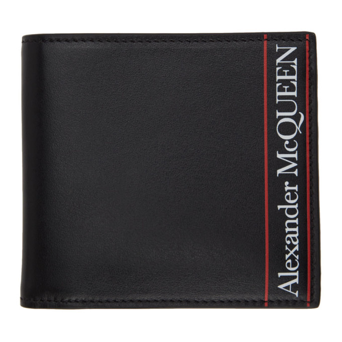 ALEXANDER MCQUEEN ALEXANDER MCQUEEN BLACK AND RED LOGO BIFOLD WALLET