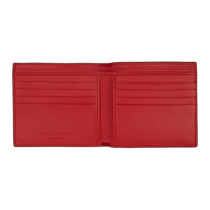 ALEXANDER MCQUEEN ALEXANDER MCQUEEN BLACK AND RED LOGO BIFOLD WALLET