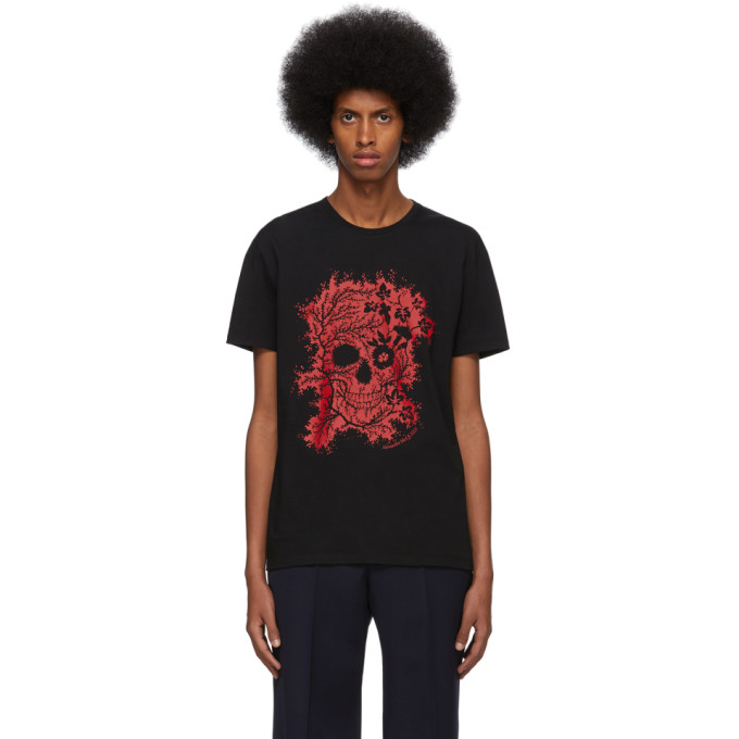 ALEXANDER MCQUEEN ALEXANDER MCQUEEN BLACK IVY SKULL T-SHIRT