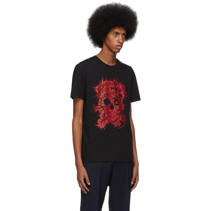 ALEXANDER MCQUEEN ALEXANDER MCQUEEN BLACK IVY SKULL T-SHIRT