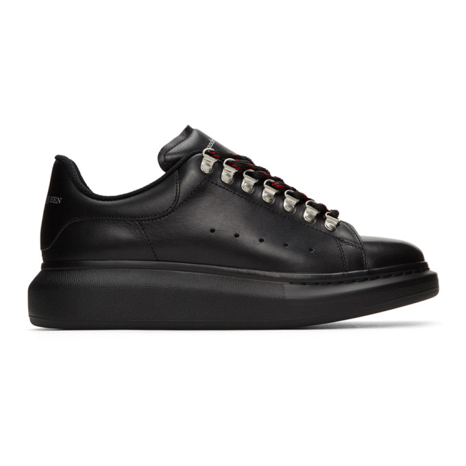 alexander mcqueen black leather trainers