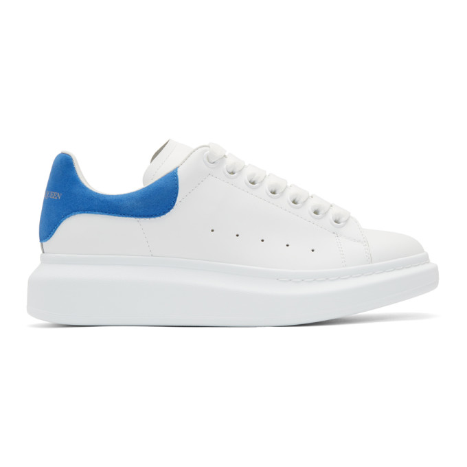 ALEXANDER MCQUEEN White & Blue Oversized Sneakers