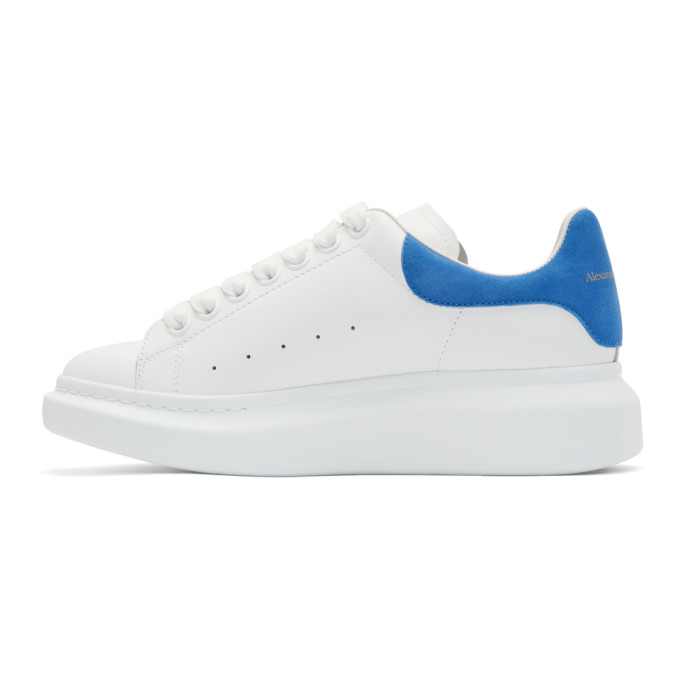 ALEXANDER MCQUEEN White & Blue Oversized Sneakers