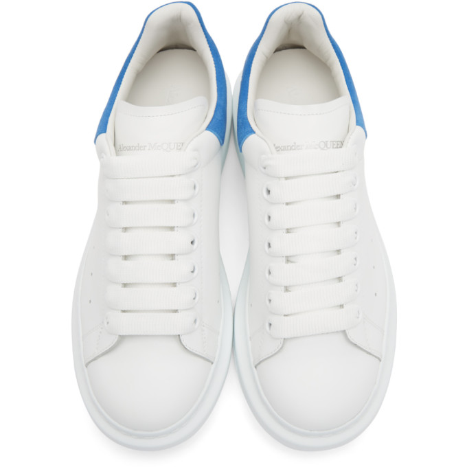 ALEXANDER MCQUEEN White & Blue Oversized Sneakers