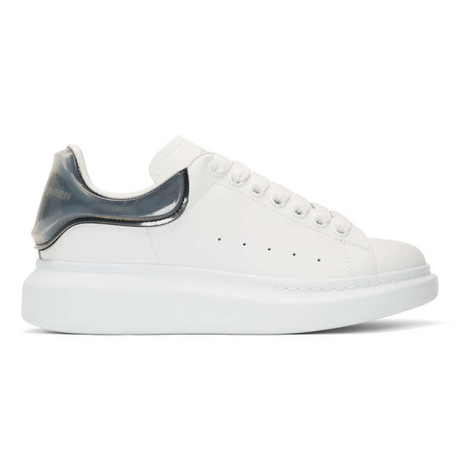 ALEXANDER MCQUEEN ALEXANDER MCQUEEN WHITE AND BLACK TRANSPARENT OVERSIZED SNEAKERS