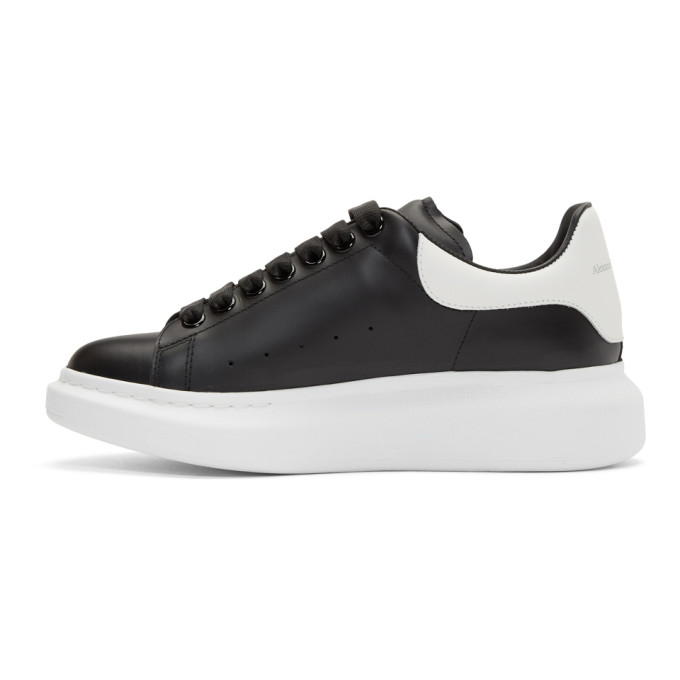 Alexander Mcqueen Mens Black And White Show Leather Platform Trainers ...