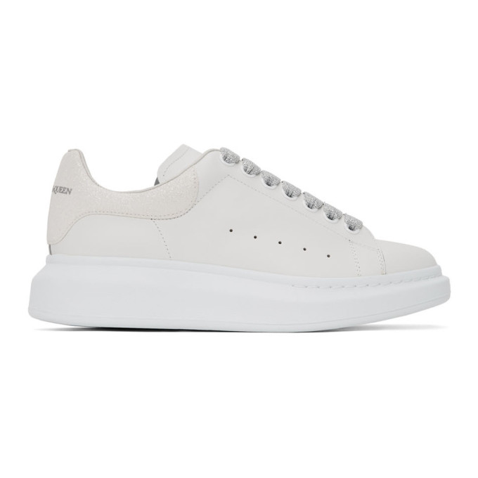 ALEXANDER MCQUEEN SSENSE Exclusive White Glitter Oversized Sneakers