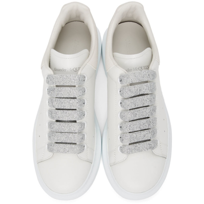 ALEXANDER MCQUEEN SSENSE Exclusive White Glitter Oversized Sneakers