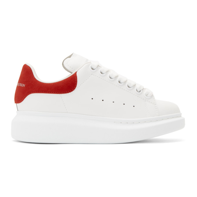 ALEXANDER MCQUEEN ALEXANDER MCQUEEN WHITE AND RED OVERSIZED SNEAKERS