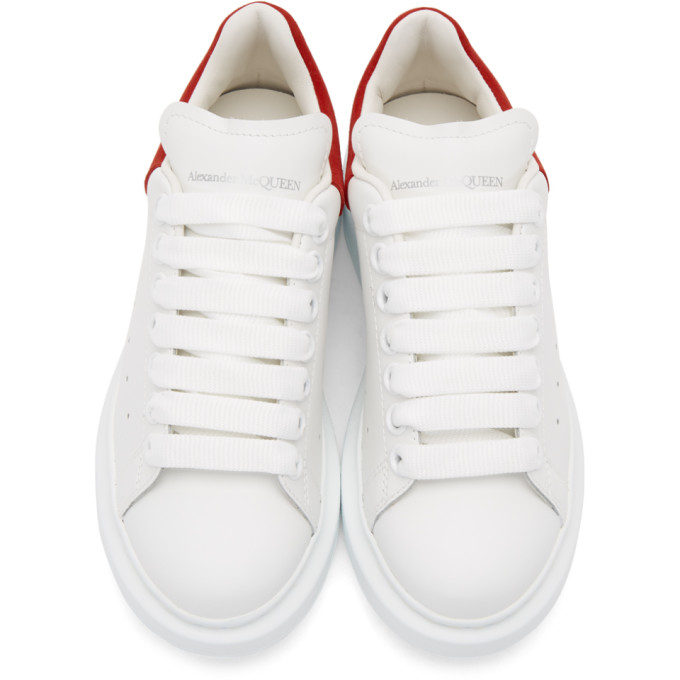 ALEXANDER MCQUEEN ALEXANDER MCQUEEN WHITE AND RED OVERSIZED SNEAKERS
