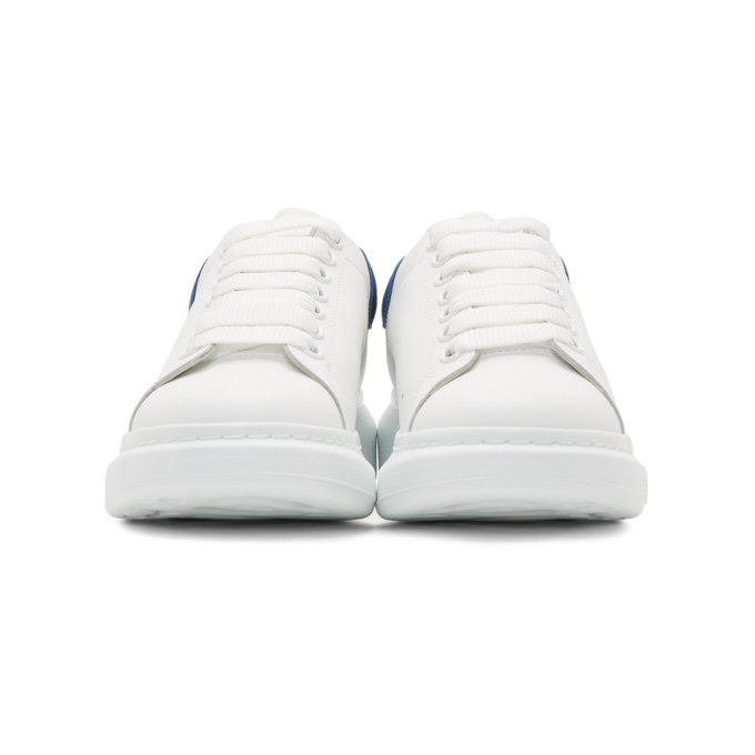 ALEXANDER MCQUEEN White & Navy Oversized Sneakers