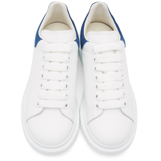ALEXANDER MCQUEEN White & Navy Oversized Sneakers
