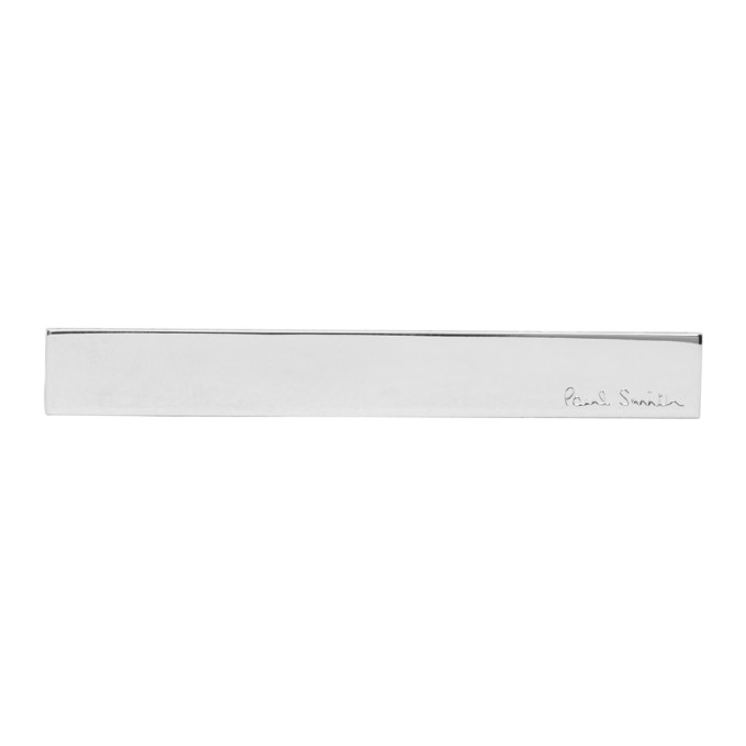 Paul Smith Silver Logo Tie Bar In 97 Cstr