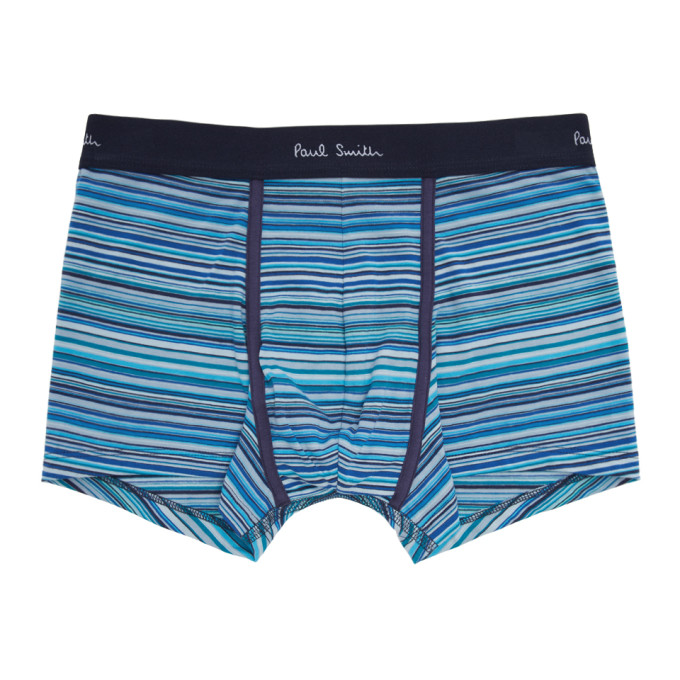 Paul Smith Blue Multi Stripe Boxer Briefs In 47a Blue