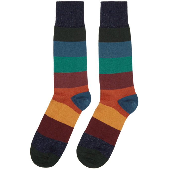 PAUL SMITH PAUL SMITH MULTICOLOR IAN STRIPE SOCKS