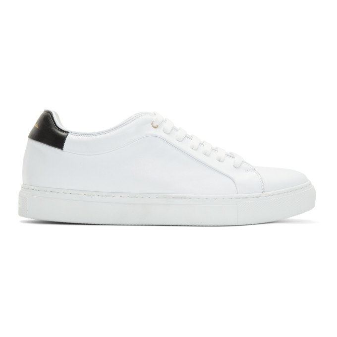 PAUL SMITH PAUL SMITH WHITE AND BLACK BASSO SNEAKERS