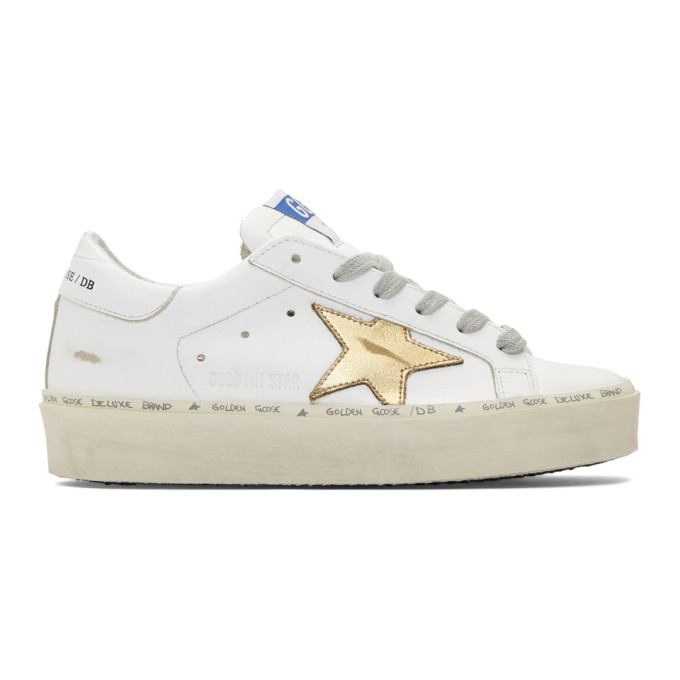 golden goose sneakers white and gold