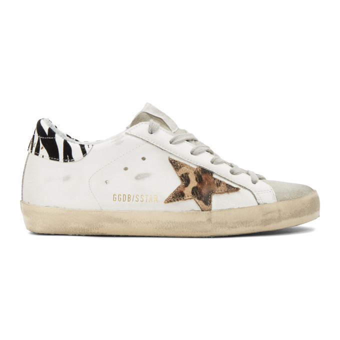 superstar distressed leather sneakers