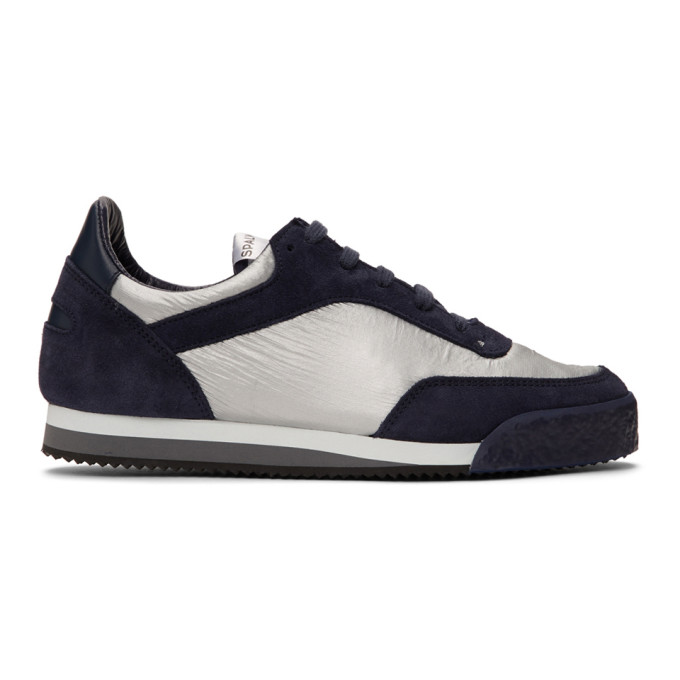 COMME DES GARÇONS SHIRT COMME DES GARCONS SHIRT NAVY AND SILVER SPALWART EDITION PITCH LOW SNEAKERS