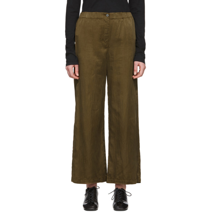 RAQUEL ALLEGRA RAQUEL ALLEGRA KHAKI SATEEN EVERYDAY TROUSERS