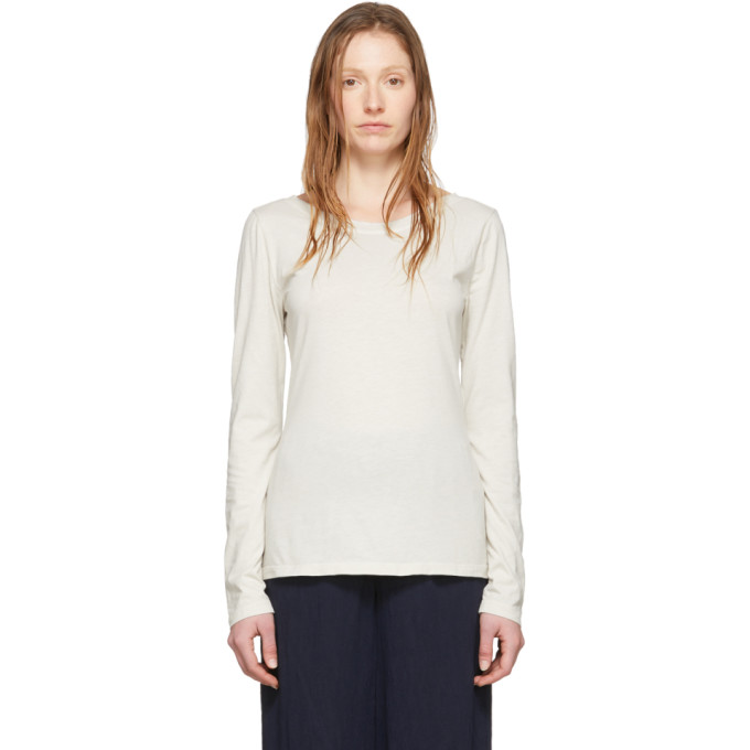 Raquel Allegra Off-white Ballet Long Sleeve T-shirt In Dirty White