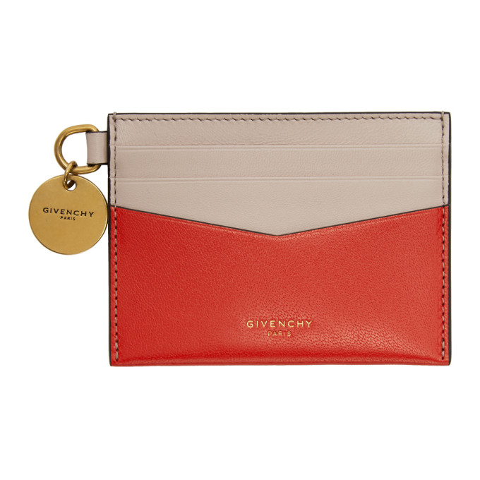 GIVENCHY GIVENCHY RED AND PINK EDGE CARD HOLDER