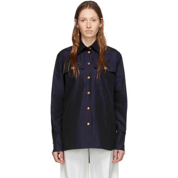 GIVENCHY GIVENCHY NAVY CHANGING POPLIN SHIRT