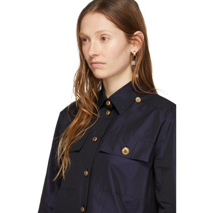 GIVENCHY GIVENCHY NAVY CHANGING POPLIN SHIRT