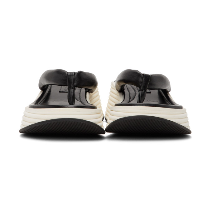 GIVENCHY GIVENCHY BLACK AND WHITE KYOTO PLATFORM THONG SANDALS