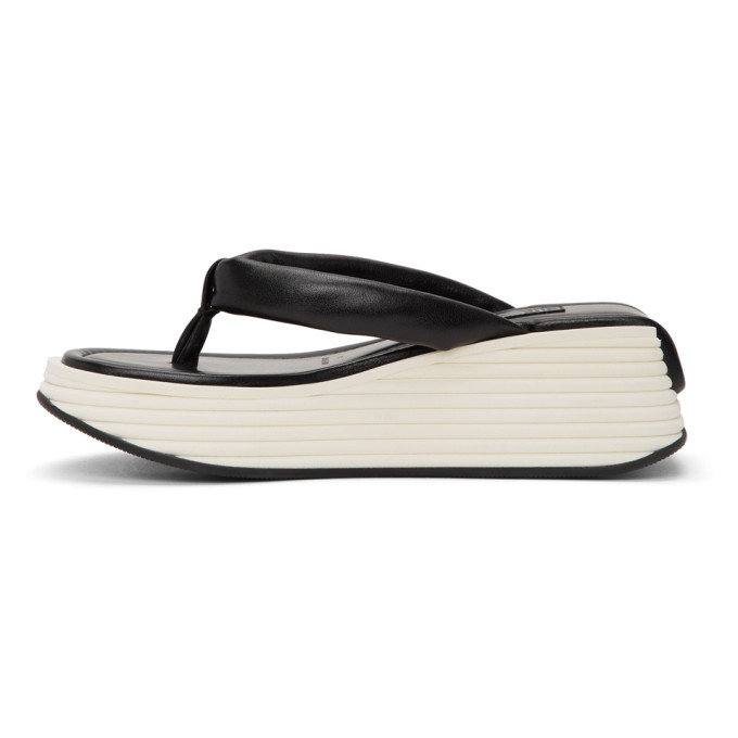 GIVENCHY GIVENCHY BLACK AND WHITE KYOTO PLATFORM THONG SANDALS