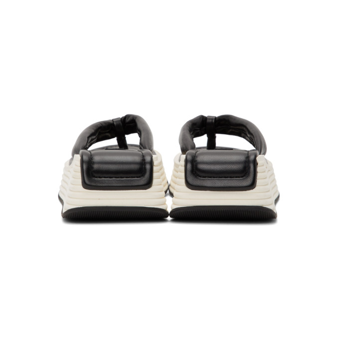 GIVENCHY GIVENCHY BLACK AND WHITE KYOTO PLATFORM THONG SANDALS