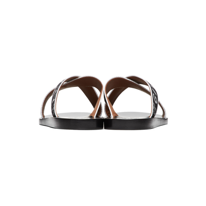 GIVENCHY GIVENCHY BLACK LOGO CROSS SANDALS