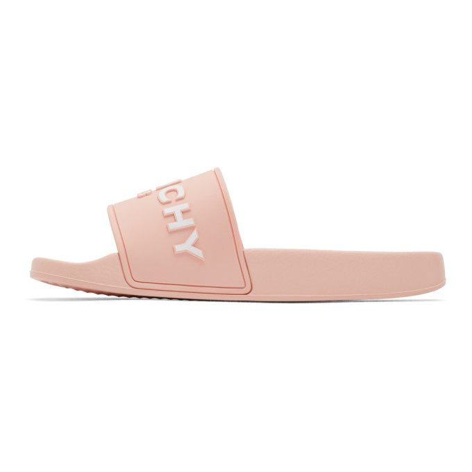 GIVENCHY Pink Logo Pool Slides