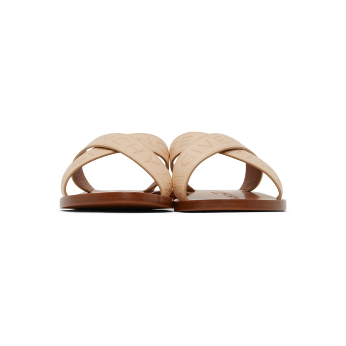 GIVENCHY GIVENCHY BEIGE LOGO CROSS SANDALS