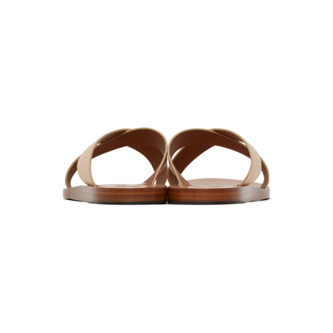 GIVENCHY GIVENCHY BEIGE LOGO CROSS SANDALS